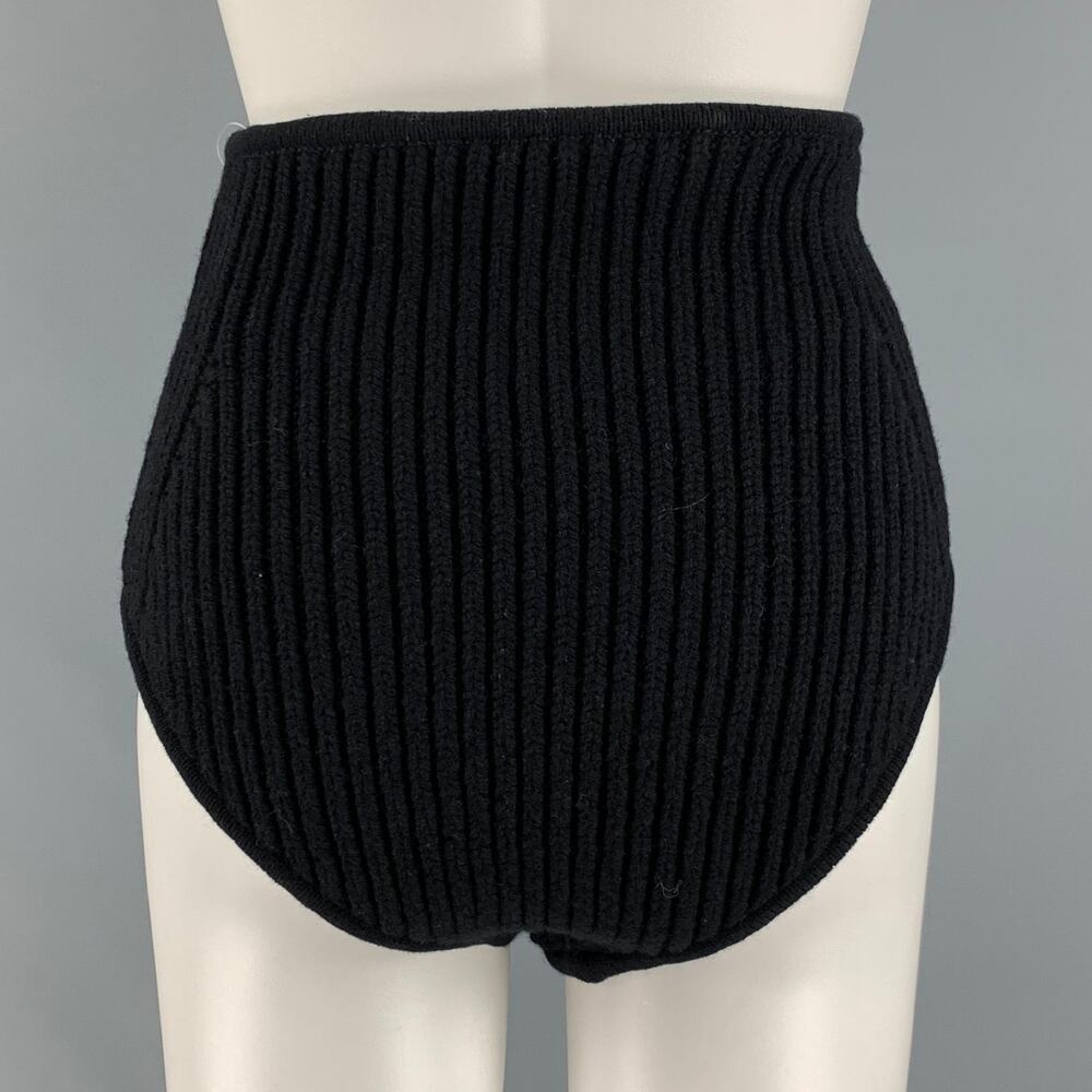 ALAIA Size 2 Black Wool Blend High Waisted Shorts - Picture 3 of 7